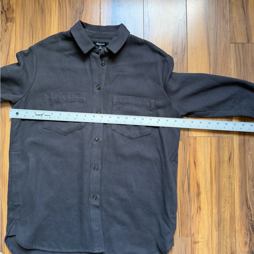 Madewell Charcoal drapey moleskin Button-Up Shirt - Picture 7 of 9